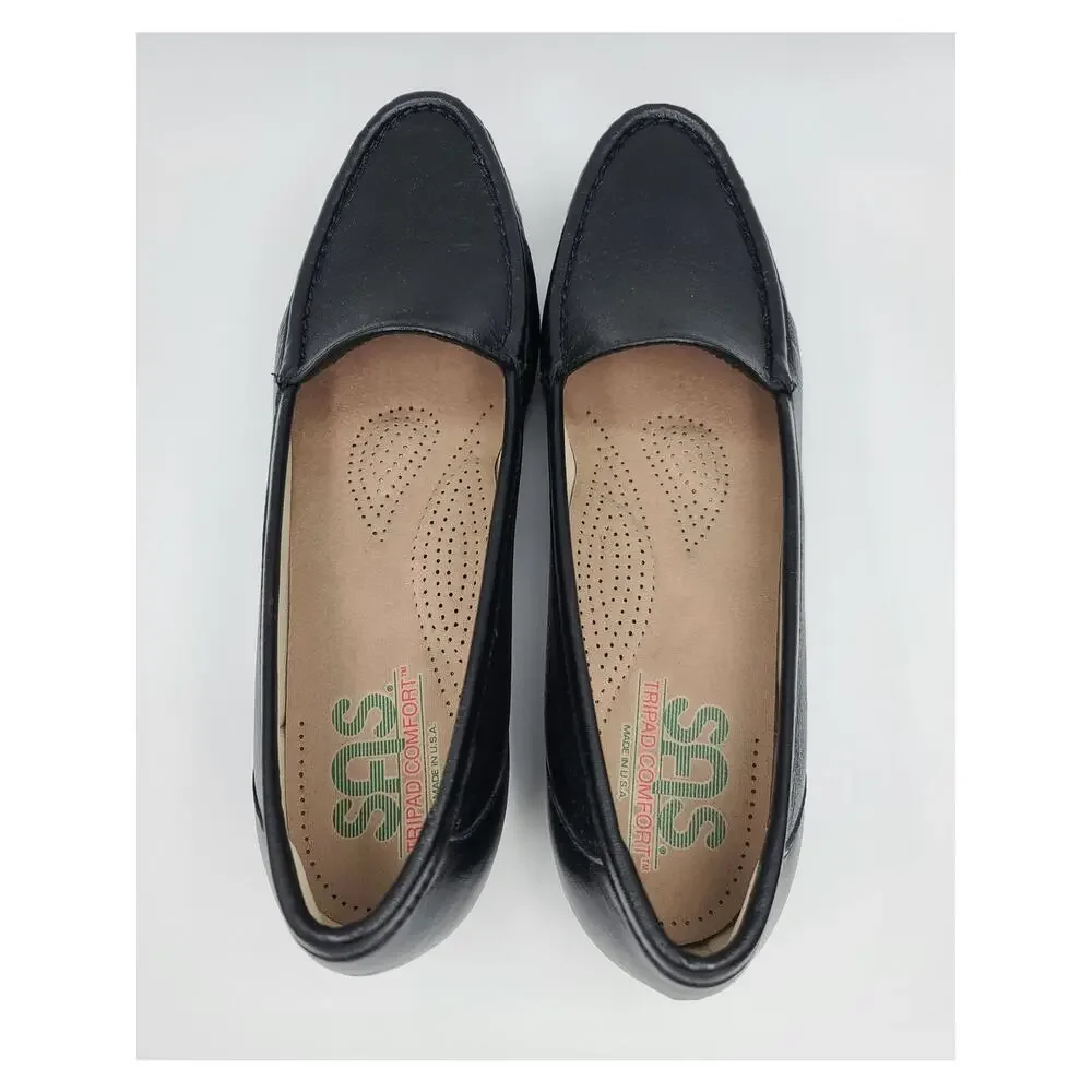 SAS Simplify Slip-On Leather Moccasin Loafer Black Tripad Comfort Size 9.5 S Box - Picture 6 of 8